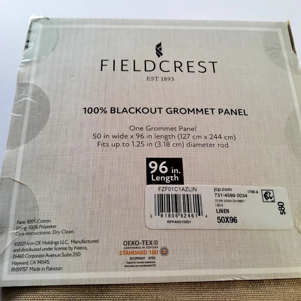 Fieldcrest Linen Blackout Grommet Panel - Picture 2 of 5